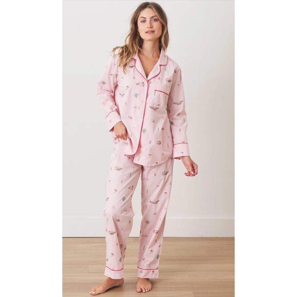 Printfresh Wood Embroidered Pajama Set in Pale Pink size 4X - Picture 5 of 5